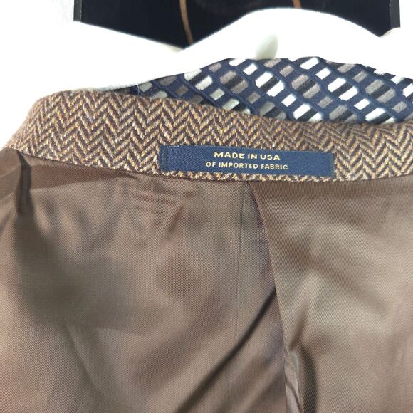Hart Schaffner Marx Mens 48R Brown Elbow Patch 2-Button Sports Coat Blazer - Picture 7 of 10